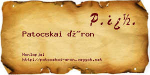 Patocskai Áron névjegykártya